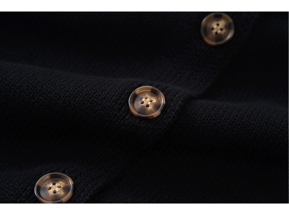 【コーディネートしやすい⭐︎つい毎日着たくなる ラグランスリーブ アウターみたいなカーディガン】ブラック T-00091 3枚目の画像