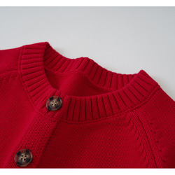 【コーディネートしやすい⭐︎つい毎日着たくなる ラグランスリーブ アウターみたいなカーディガン】レッド T-00091 3枚目の画像