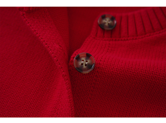 【コーディネートしやすい⭐︎つい毎日着たくなる ラグランスリーブ アウターみたいなカーディガン】レッド T-00091 6枚目の画像