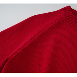 【コーディネートしやすい⭐︎つい毎日着たくなる ラグランスリーブ アウターみたいなカーディガン】レッド T-00091 5枚目の画像