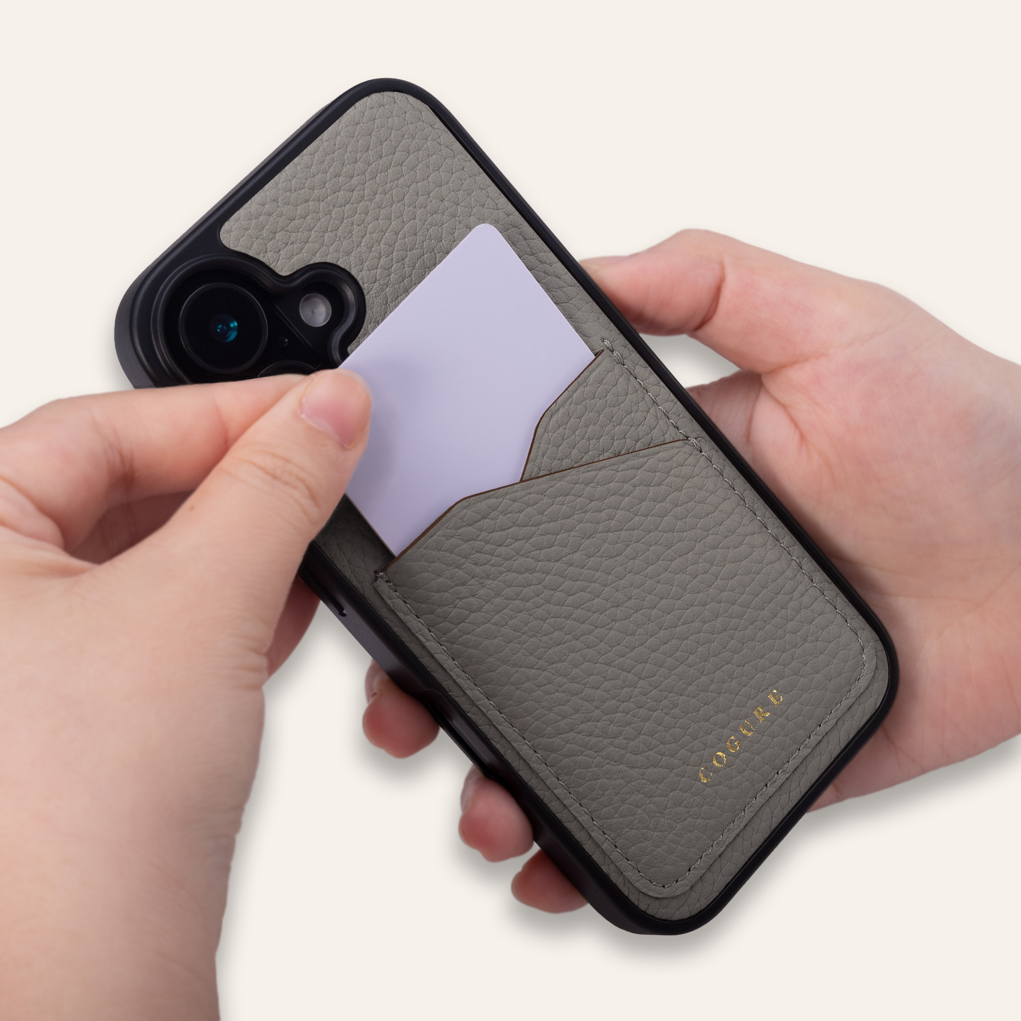 iPhone 17 Pro ケース 本革 カード入れ付き 15色 COPC2