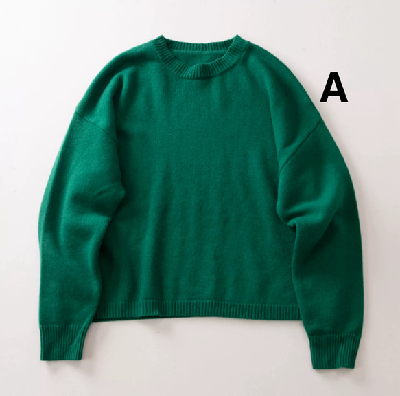 ウール100×軽量仕立て｜体型カバーも叶う、ゆるニット（４色展開 ) 2枚目の画像