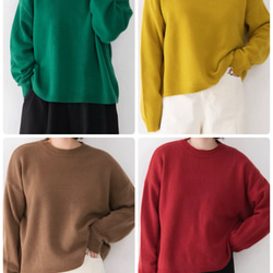 ウール100×軽量仕立て｜体型カバーも叶う、ゆるニット（４色展開 ) 1枚目の画像