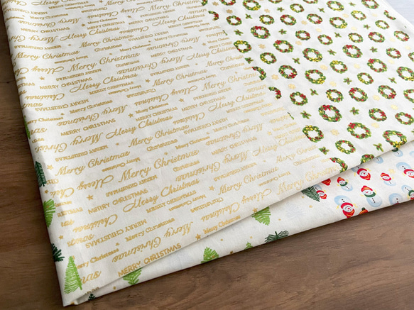 生地 布 綿スケアー コットン100％ 50cm単位販売 手芸 手作り ハンドメイド 商用利用可 クリスマス4柄50cm 14枚目の画像