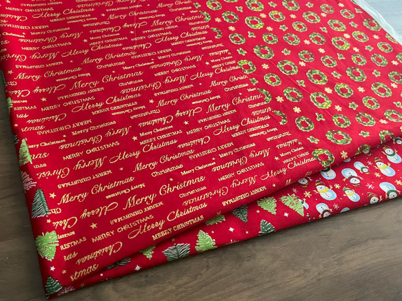 生地 布 綿スケアー コットン100％ 50cm単位販売 手芸 手作り ハンドメイド 商用利用可 クリスマス4柄50cm 16枚目の画像