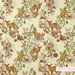 USAコットン(110×50) moda Autumn Forest 森の動物たち ベージュ 2枚目の画像