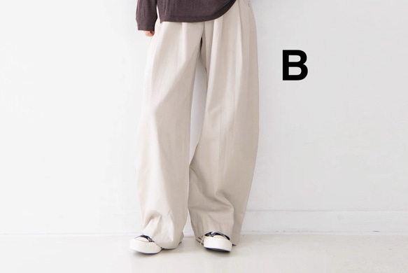 テンセル×コットンの贅沢素材｜貝殻ボタンが映える、ゆったり上品パンツ（２色展開 ） 11枚目の画像