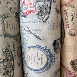 新柄入荷！とってもお洒落！『 YUWA 有輪”  シャーティング 　E:Beige×Red 』～50㎝単位でカット～ 4枚目の画像