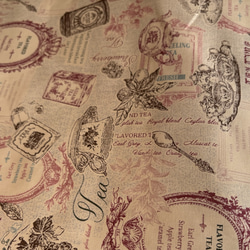 新柄入荷！とってもお洒落！『 YUWA 有輪”  シャーティング 　E:Beige×Red 』～50㎝単位でカット～ 3枚目の画像