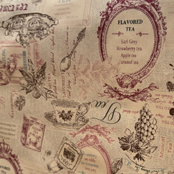 新柄入荷！とってもお洒落！『 YUWA 有輪”  シャーティング 　E:Beige×Red 』～50㎝単位でカット～ 1枚目の画像