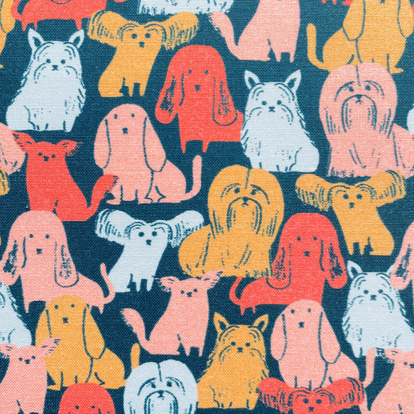 【文庫】室内ワンちゃんのブックカバー(カラフル） 4枚目の画像