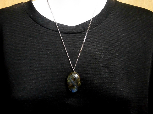 天然石 ラブラドライト(55.5ct)ネックレス (ペンダント)　　250720485 4,675円