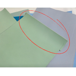 【革はぎれセット・国産牛革】Ａ5サイズ(縦21cm,横14.8cm)×５枚セット(ブルー・グリーン系)：A5-4 6枚目の画像