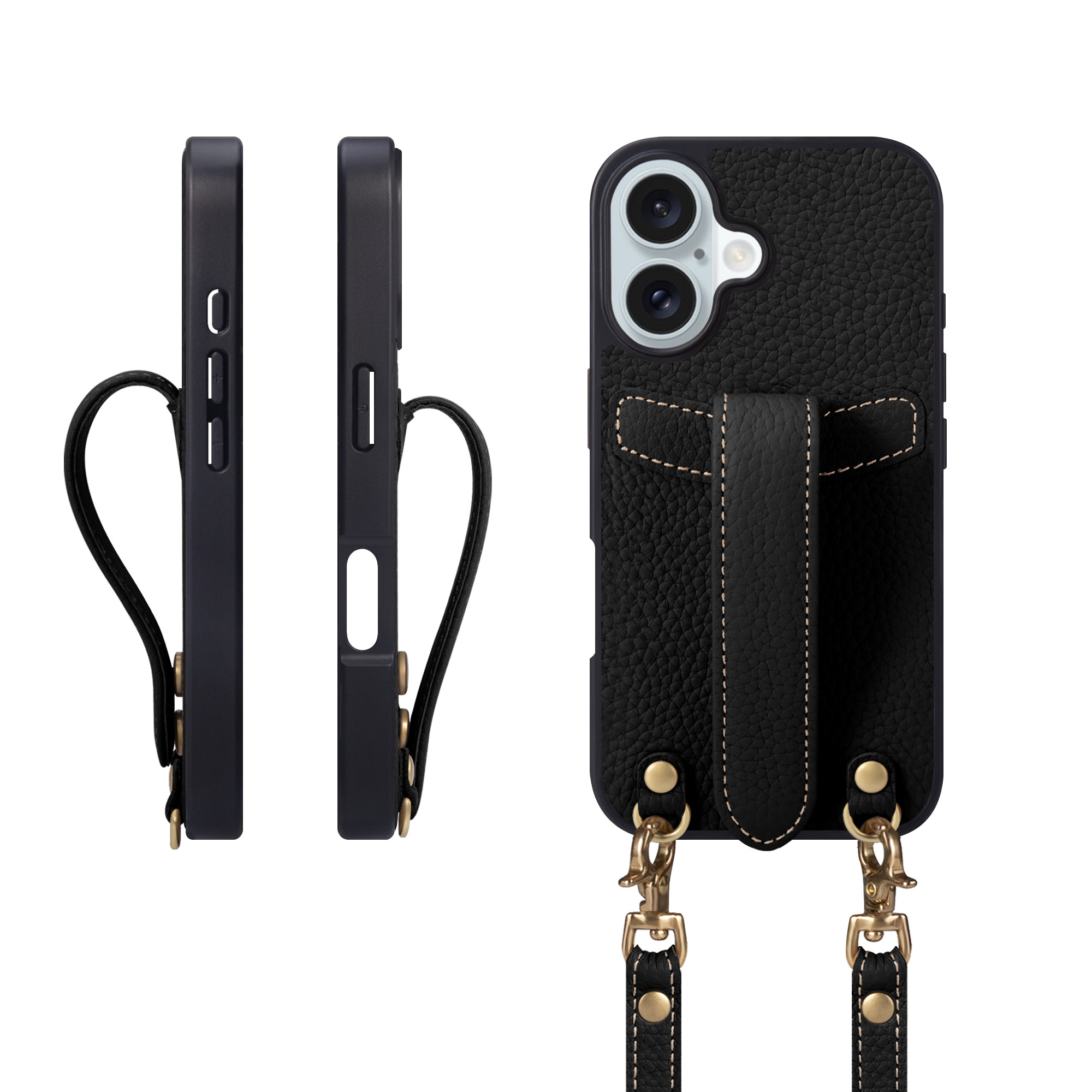 iPhone 17 ケース 本革 落下防止ベルト ショルダー付き 2色 COPG