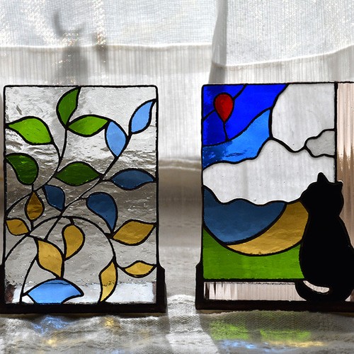 ステンドグラス パネル 置き飾り その他インテリア雑貨 glassbee88