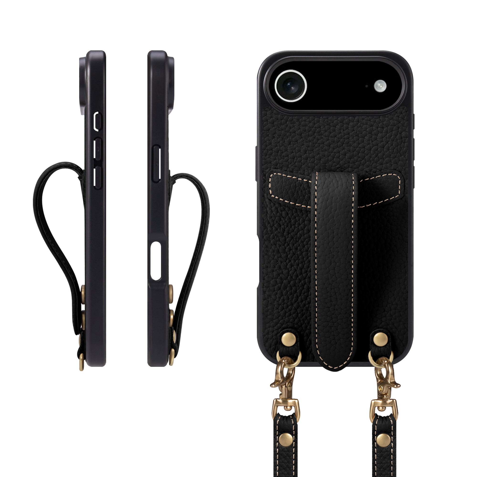 iPhone Air ケース 本革 落下防止ベルト ショルダー付き 2色 COPG