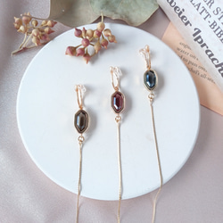 痛くないイヤリング/秋冬色キラリ選べる3色のロングイヤリング/金属アレルギー対応/359 10枚目の画像