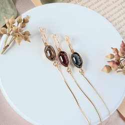 痛くないイヤリング/秋冬色キラリ選べる3色のロングイヤリング/金属アレルギー対応/359 11枚目の画像