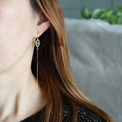 痛くないイヤリング/秋冬色キラリ選べる3色のロングイヤリング/金属アレルギー対応/359 12枚目の画像