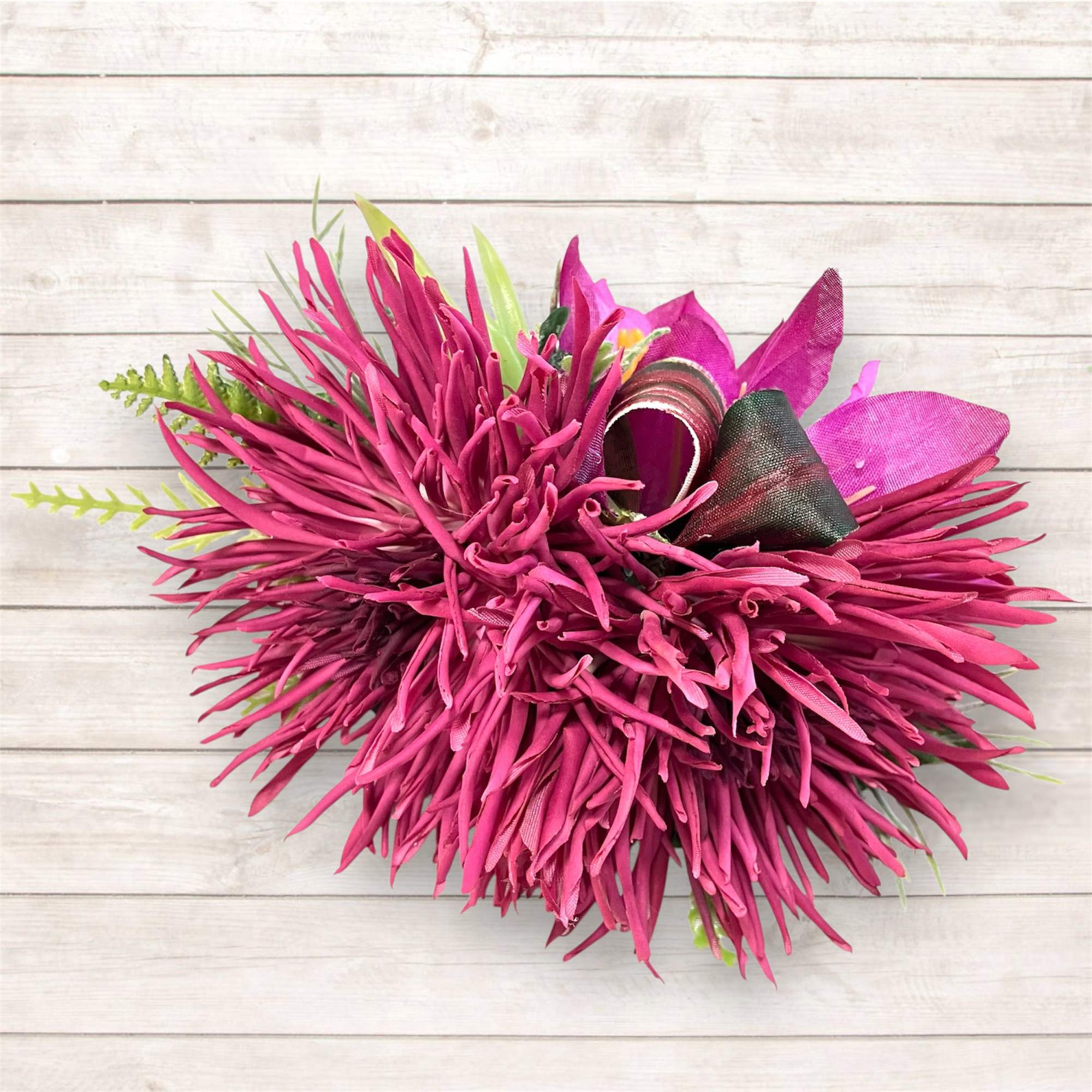 華やかなスパイダーマム/フラダンス髪飾り/ブライダル/アーティシャルフラワー/ピンク/個性的