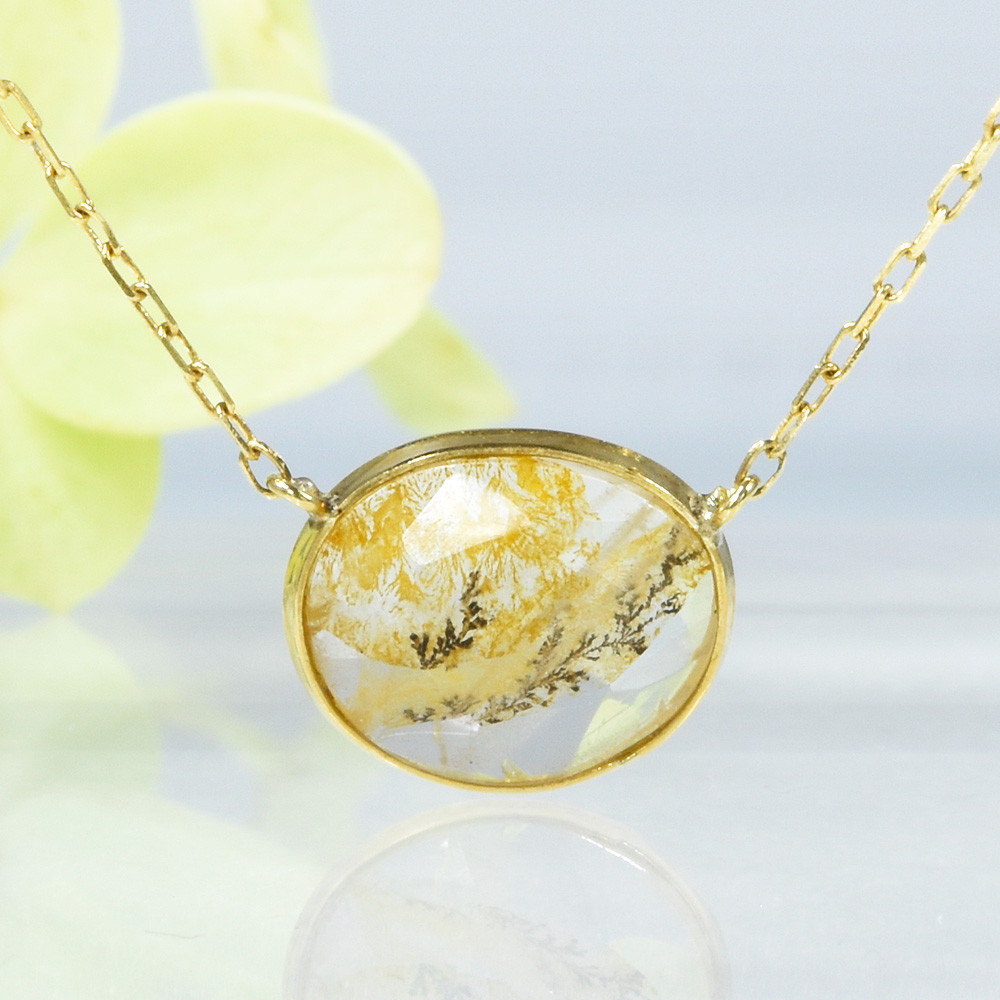 K18 デンドリティッククォーツ ペンダント ネックレス 1点もの CK089CIBSN