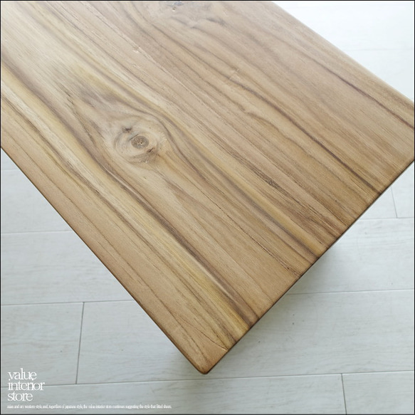 チーク無垢材 ベンチDiag/120 長椅子 ダイニングベンチ 椅子 イス 無垢材ベンチ ナチュラル 世界三大銘木 2枚目の画像