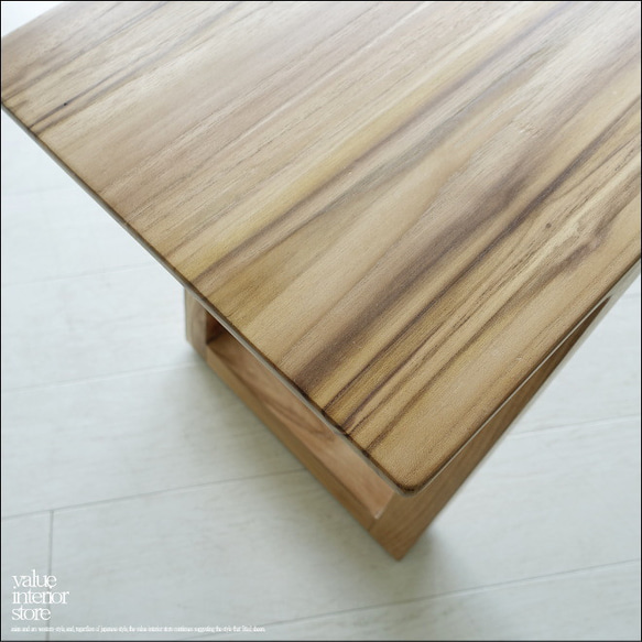 チーク無垢材 ベンチDiag/120 長椅子 ダイニングベンチ 椅子 イス 無垢材ベンチ ナチュラル 世界三大銘木 8枚目の画像