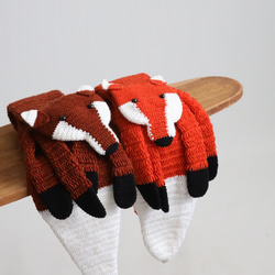 新色　冬支度　寒がりなキツネ　KITSUNE　アニマル　マフラー　ロング巻き　ストール　E70G 2枚目の画像