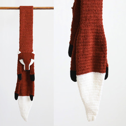 新色　冬支度　寒がりなキツネ　KITSUNE　アニマル　マフラー　ロング巻き　ストール　E70G 3枚目の画像