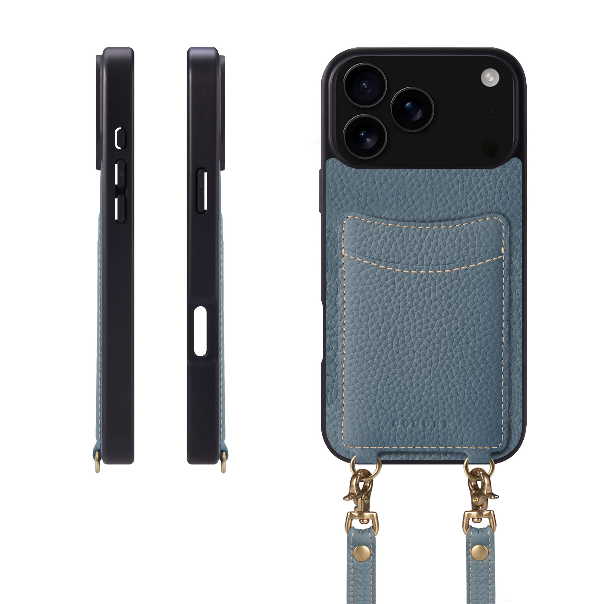 iPhone 17 ProMax ケース 本革 カード収納ポケット ショルダー付き 7色 COPGCS