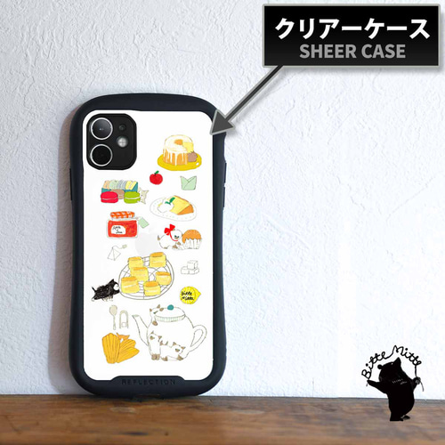 グリップケース iPhone16e 猫 紅茶 スイーツ かわいい iPhoneケース