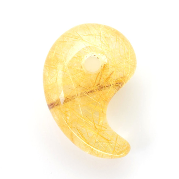 【チャンスを呼び込む金針のたすき掛け☆】人気 勾玉 ゴールド ルチル クォーツ 一点物【KMr66】自分らしく 京海堂 2枚目の画像