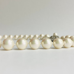 貝パールオールノットネックレスセットS/イヤリング又はピアス/エクリュピンク/専用ケース付/made in japan 5枚目の画像