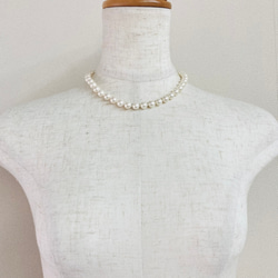 貝パールオールノットネックレスセットS/イヤリング又はピアス/エクリュピンク/専用ケース付/made in japan 9枚目の画像