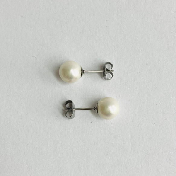 貝パールオールノットネックレスセットS/イヤリング又はピアス/エクリュピンク/専用ケース付/made in japan 11枚目の画像