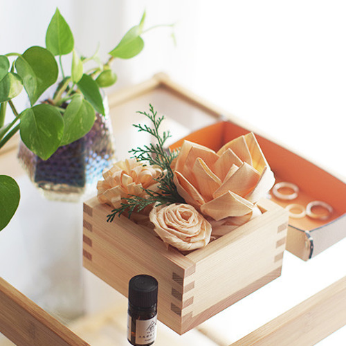 かんなくずのお花【Masu Flower】フラワーボックス アートフラワー 枡