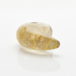 【抜群の透明感と美しく伸びる金針】人気 勾玉 ゴールド ルチル クォーツ 一点物【KMr67】お守り効果 京海堂 9枚目の画像