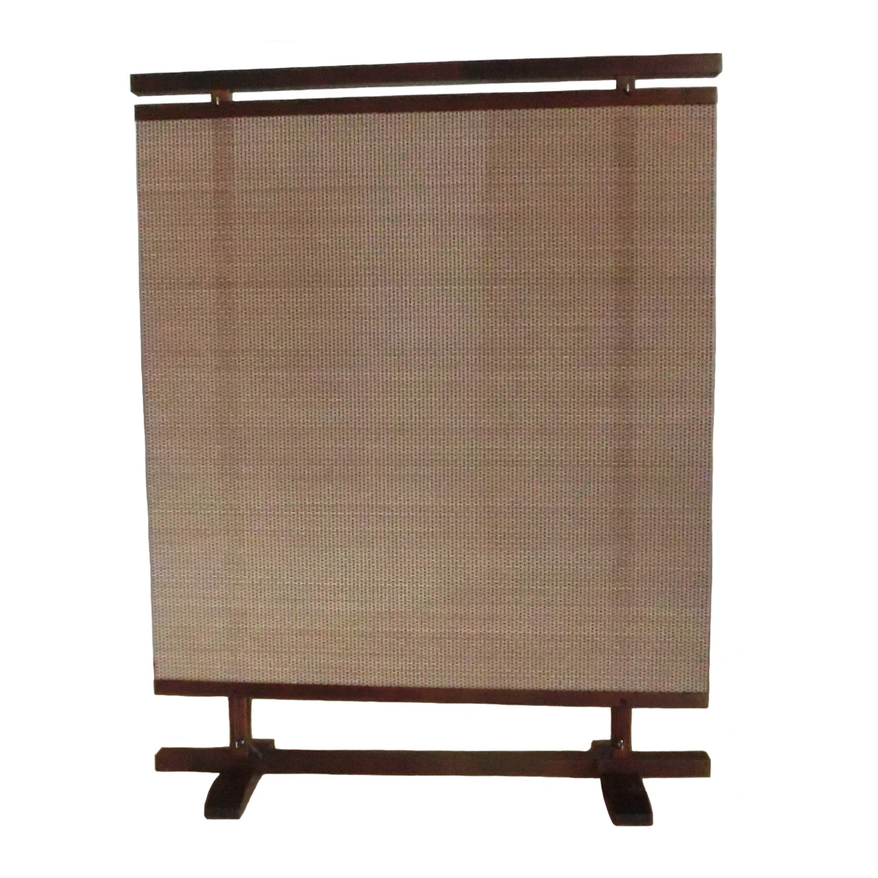 訳あり 間仕切り パーテーション #衝立  ドット柄編み 天然竹 メープル無垢材 ダークブラウン