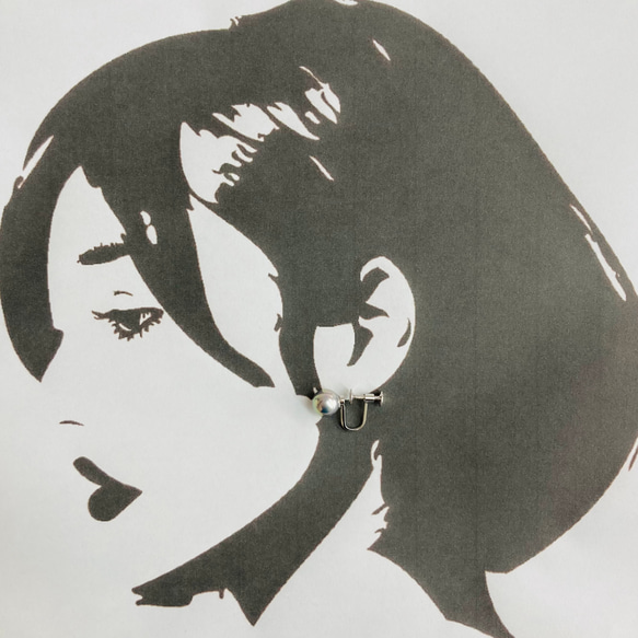 貝磨きパールオールノットネックレスセットケース付/8mmネックレス+イヤリング/グレー/made in japan 14枚目の画像