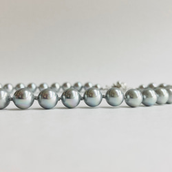 貝磨きパールオールノットネックレスセットケース付/8mmネックレス+イヤリング/グレー/made in japan 5枚目の画像