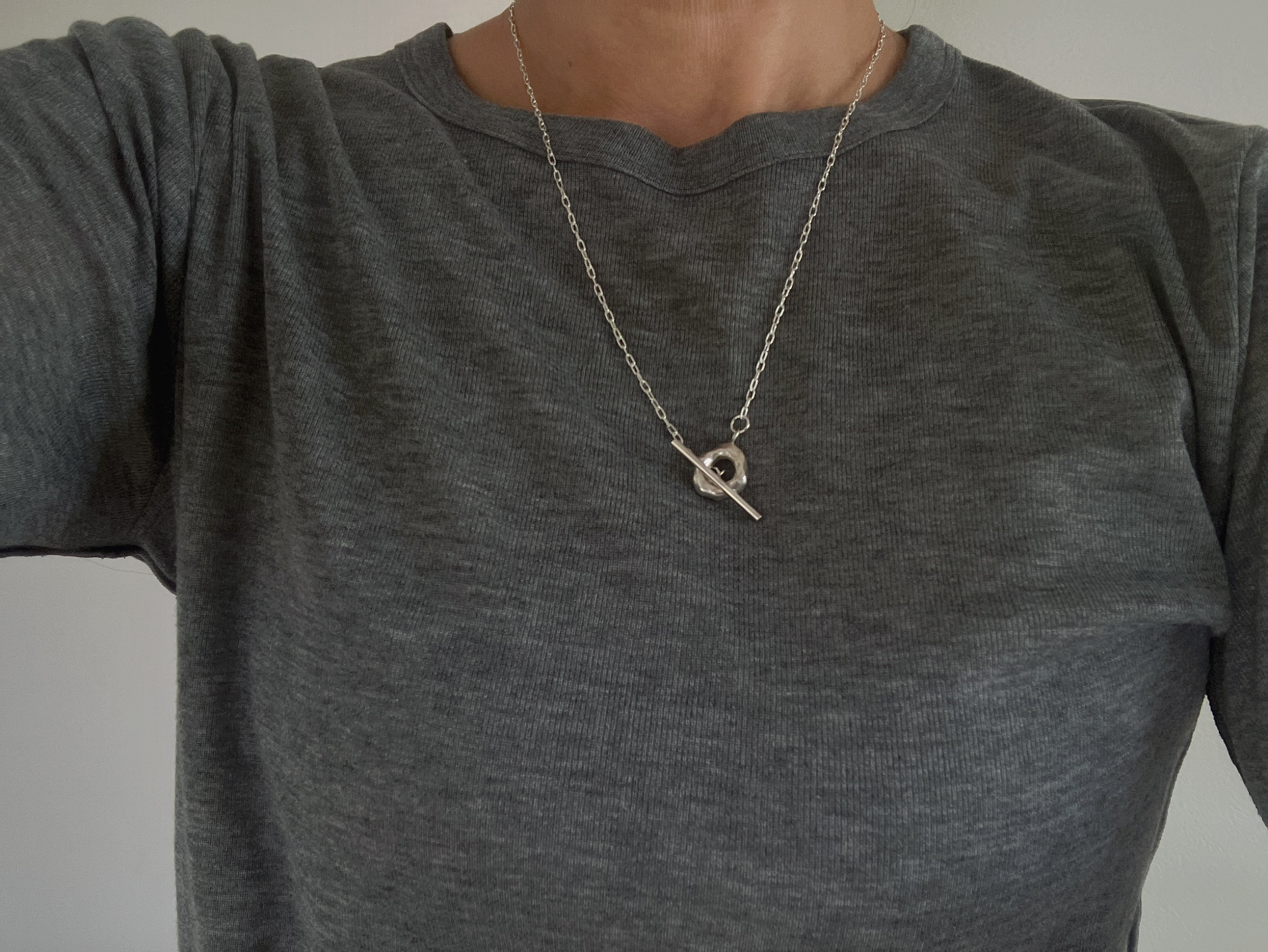 small type melt silver motif necklace シルバーサークルモチーフネックレス