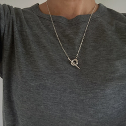 small type melt silver motif necklace シルバーサークルモチーフネックレス 6枚目の画像