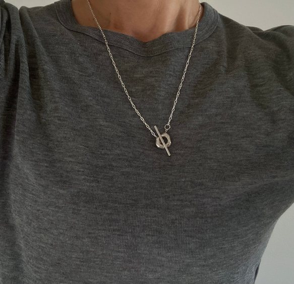 small type melt silver motif necklace シルバーサークルモチーフネックレス 13枚目の画像