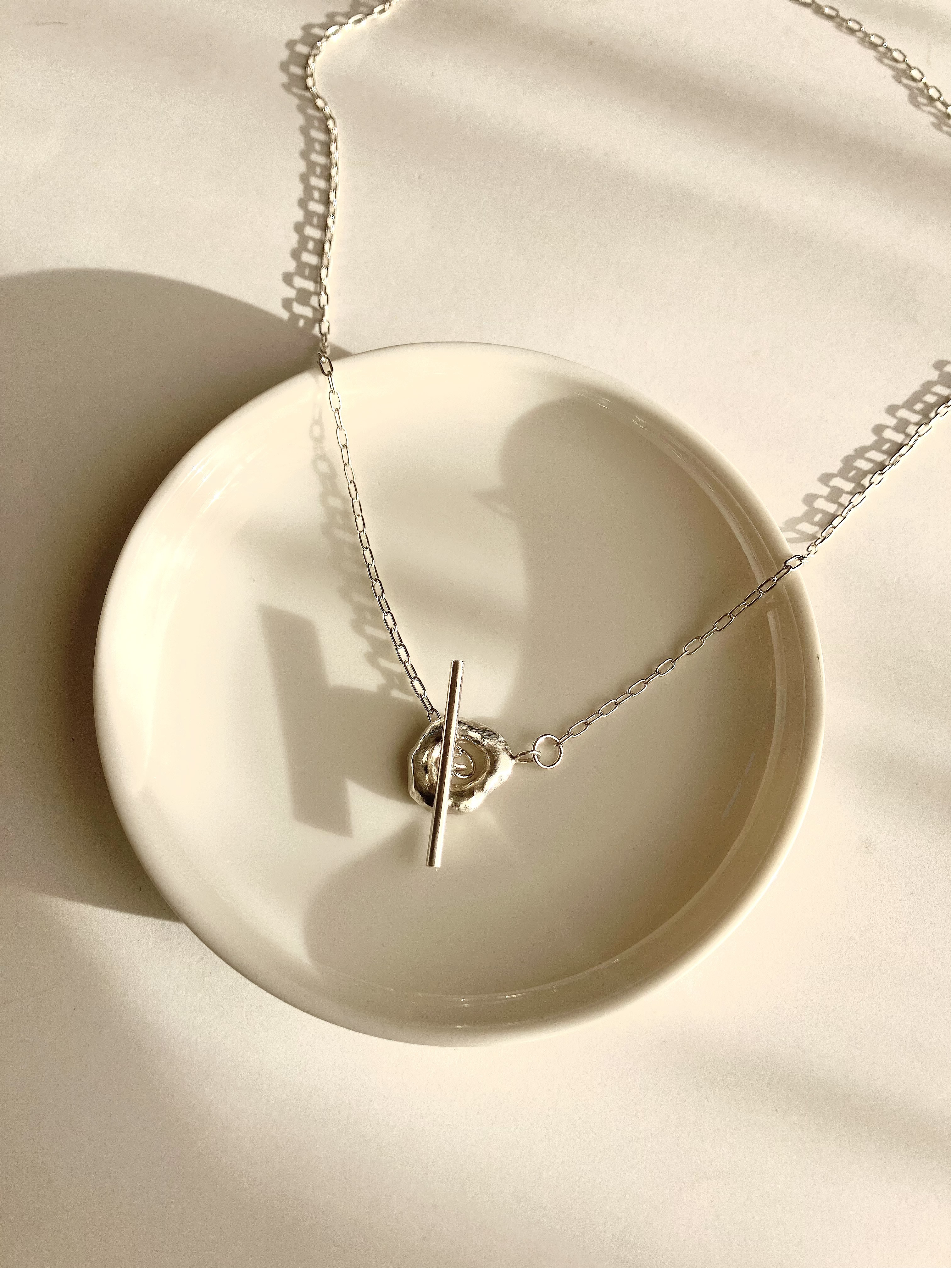 small type melt silver motif necklace シルバーサークルモチーフネックレス