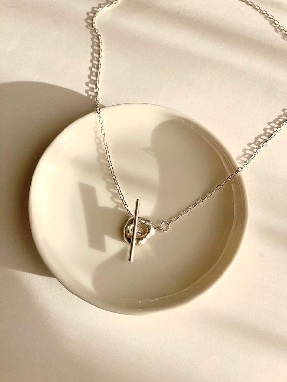 small type melt silver motif necklace シルバーサークルモチーフネックレス 9枚目の画像