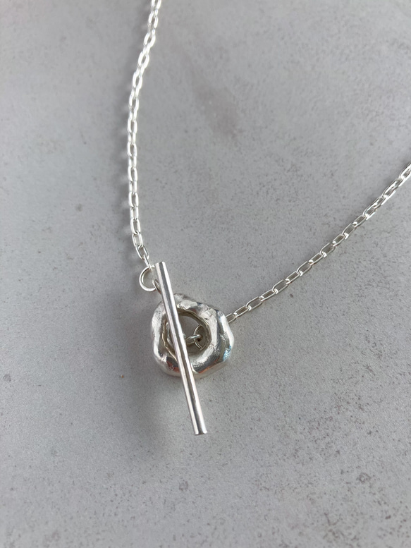 small type melt silver motif necklace シルバーサークルモチーフネックレス 7枚目の画像
