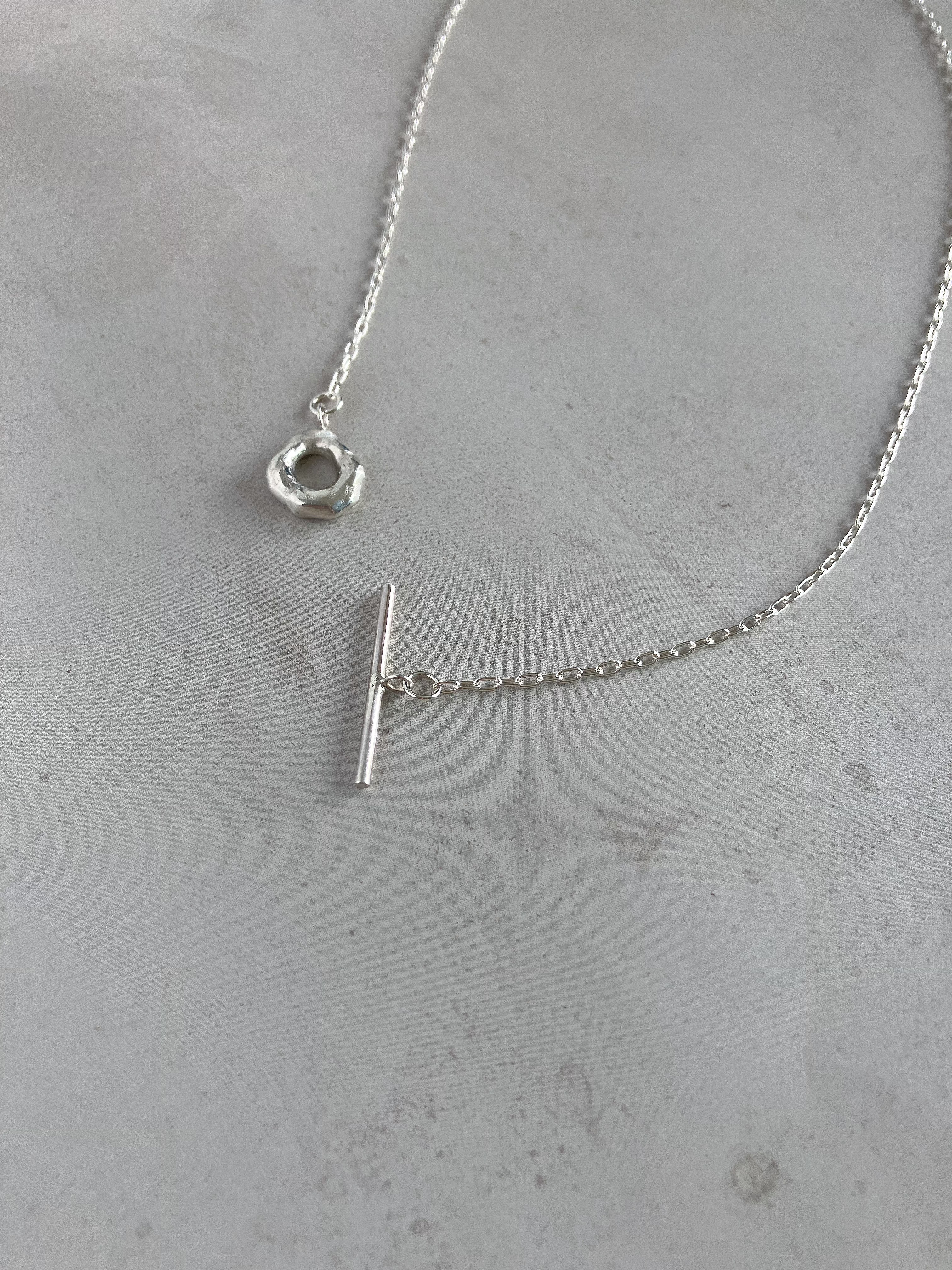 small type melt silver motif necklace シルバーサークルモチーフネックレス