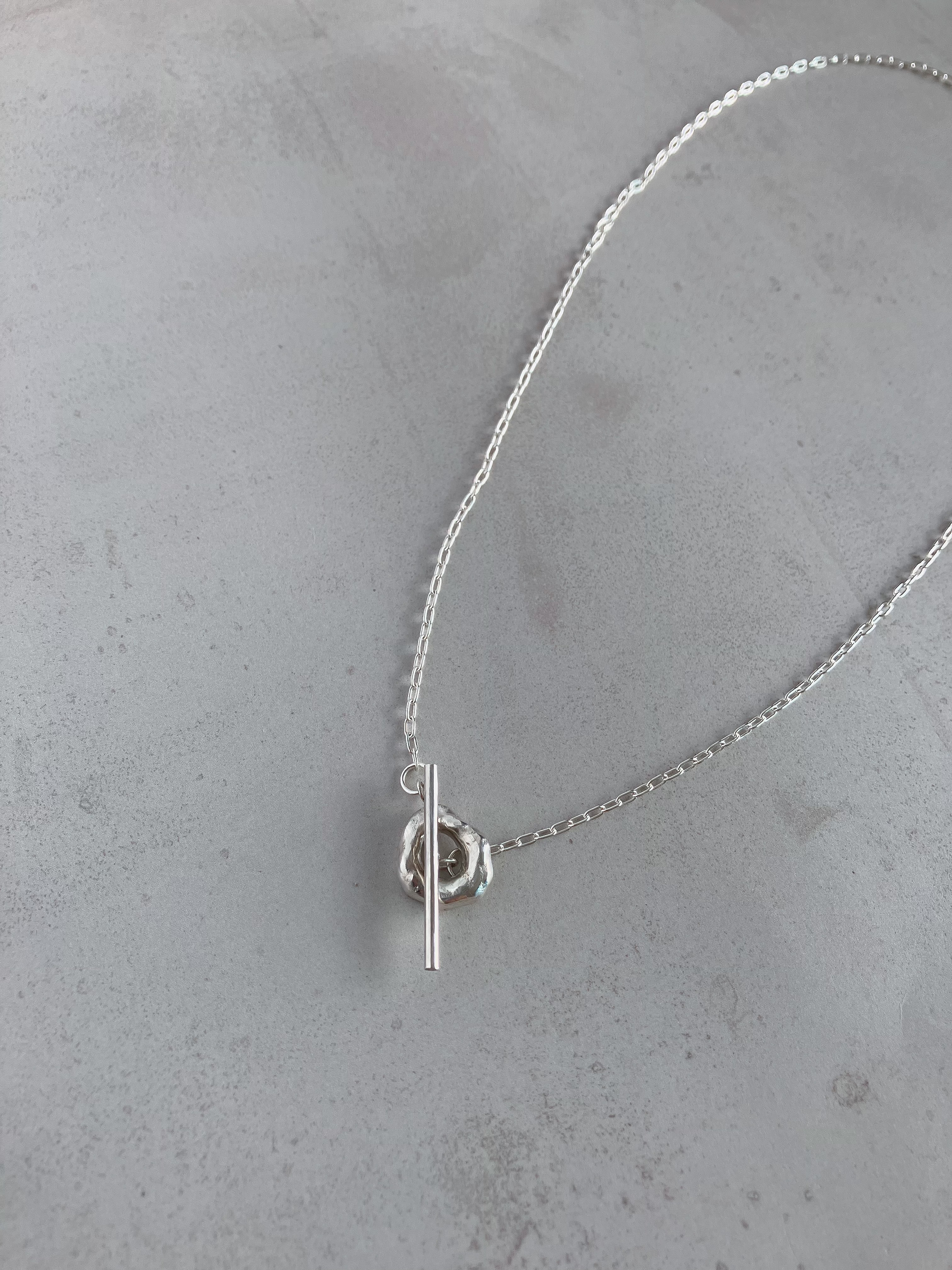 small type melt silver motif necklace シルバーサークルモチーフネックレス
