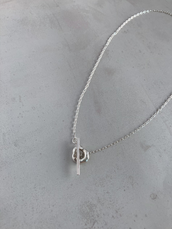 small type melt silver motif necklace シルバーサークルモチーフネックレス 8枚目の画像