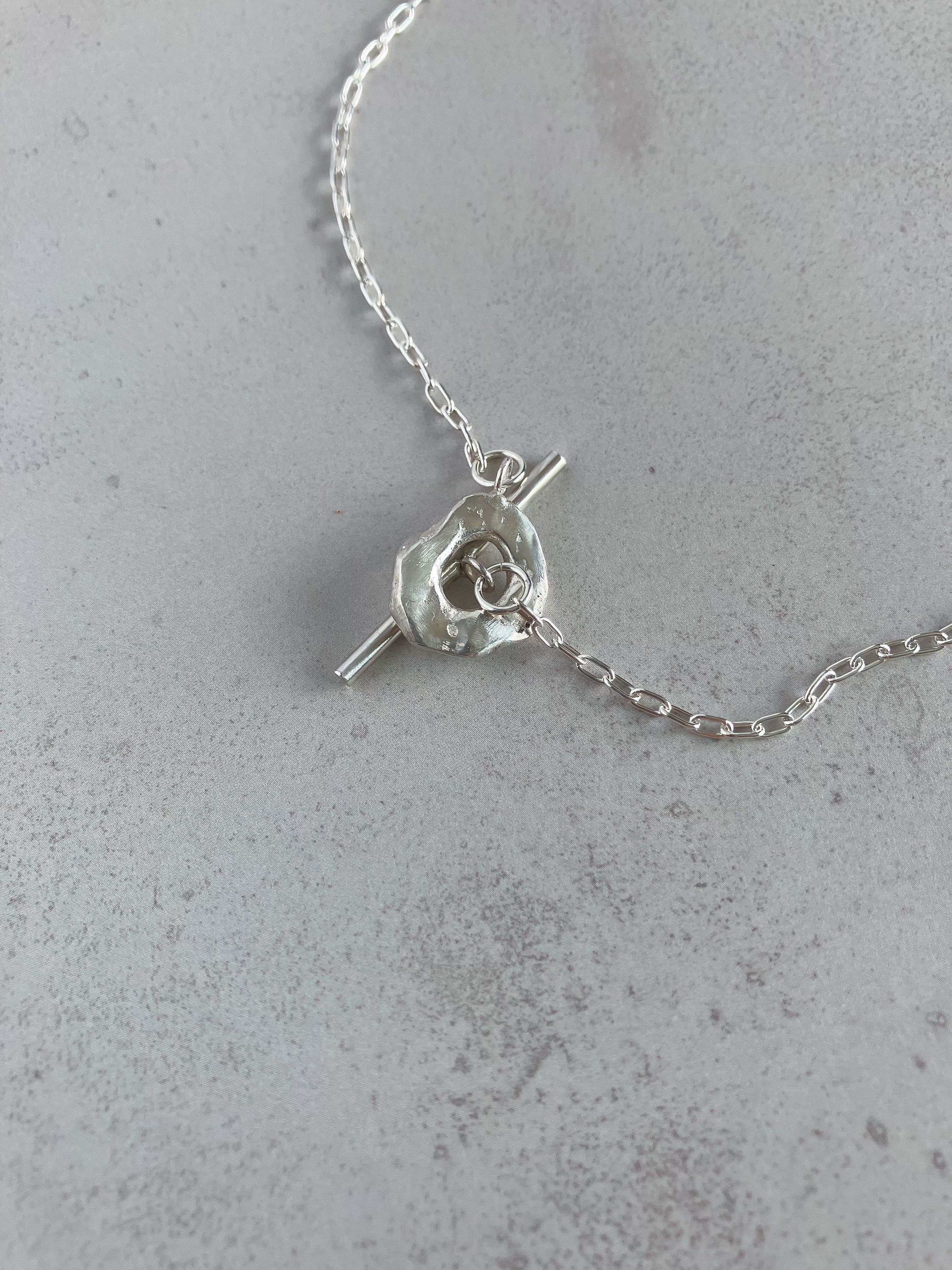 small type melt silver motif necklace シルバーサークルモチーフネックレス